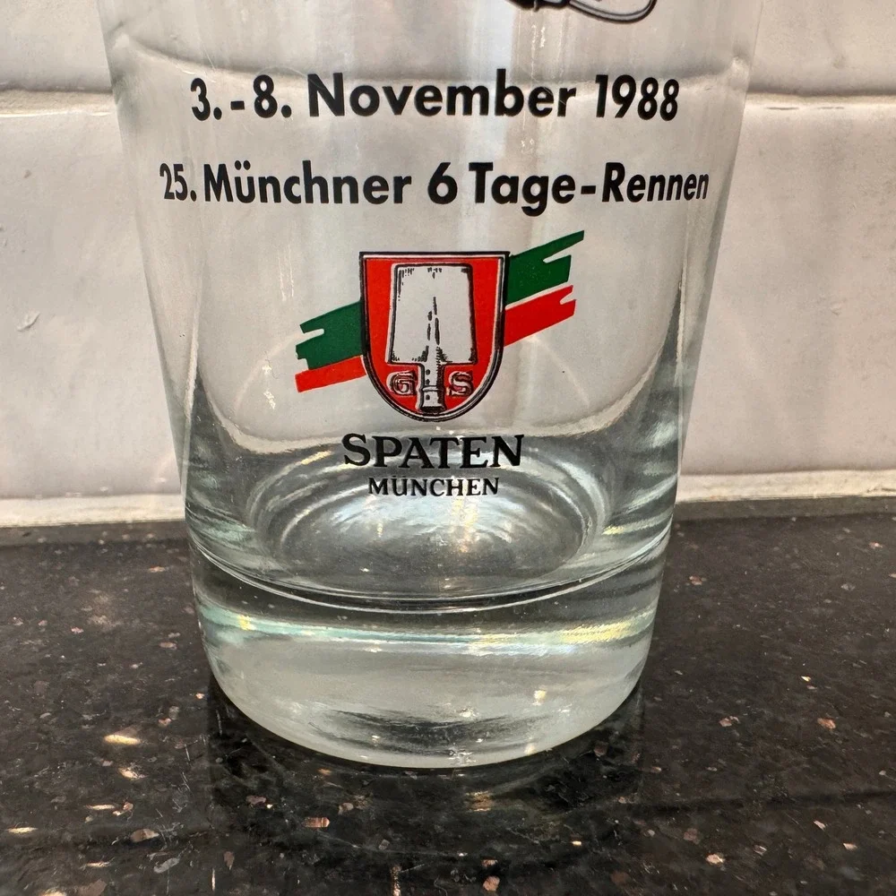 Vintage 1988 Spaten Munchen 6 Tage-Rennen Cycling Beer Glass Rastal 0.5L Olympic